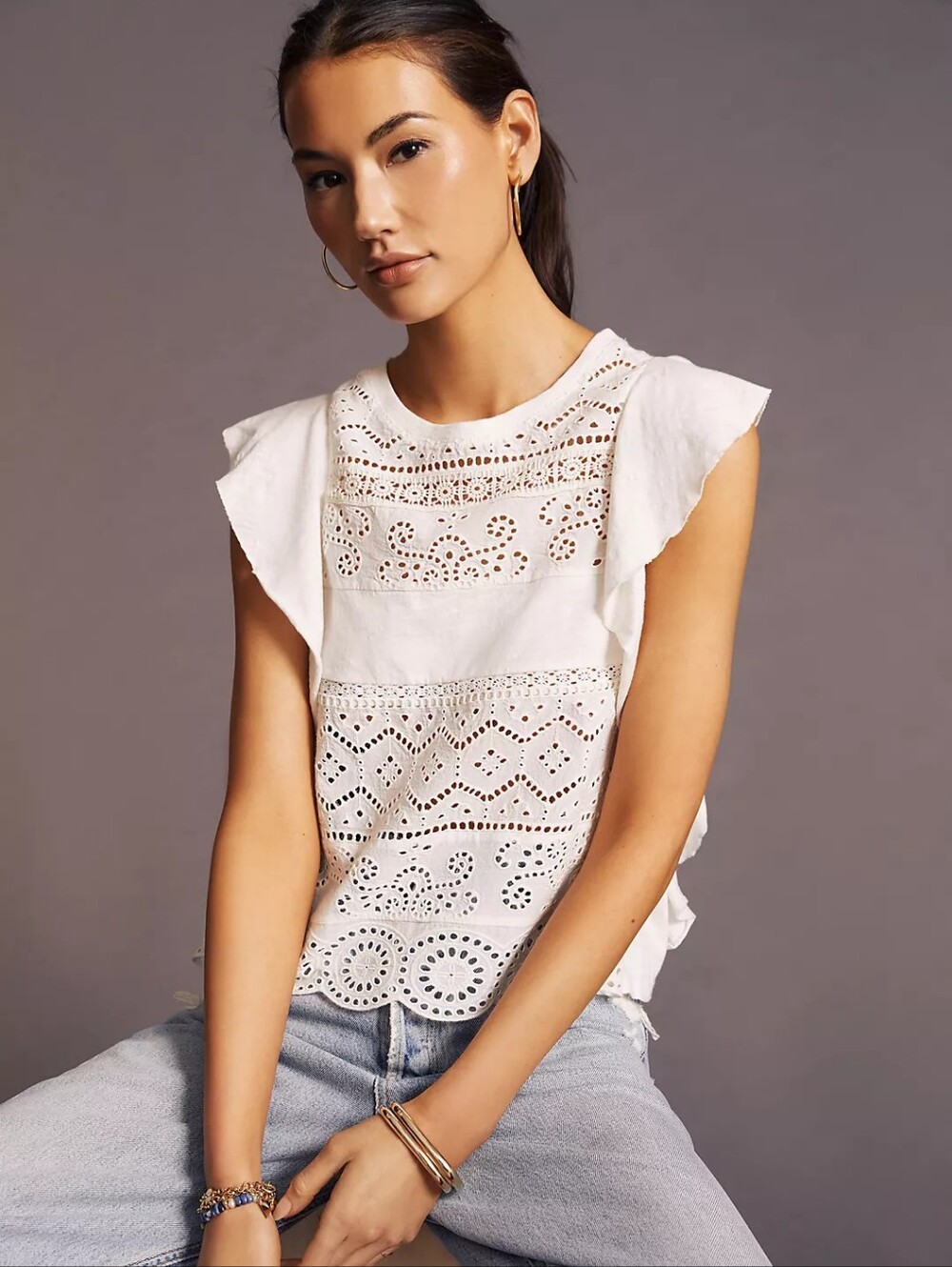 Anthropologie Boho Lace Tank Top